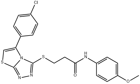 3-{[5-(4-chlorophenyl)[1,3]thiazolo[2,3-c][1,2,4]triazol-3-yl]sulfanyl}-N-(4-methoxyphenyl)propanamide Struktur