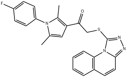 1-[1-(4-fluorophenyl)-2,5-dimethyl-1H-pyrrol-3-yl]-2-([1,2,4]triazolo[4,3-a]quinolin-1-ylsulfanyl)ethanone Struktur