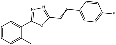 2-[2-(4-fluorophenyl)vinyl]-5-(2-methylphenyl)-1,3,4-oxadiazole Struktur