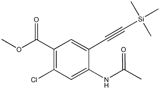 methyl 4-(acetylamino)-2-chloro-5-[(trimethylsilyl)ethynyl]benzoate Struktur