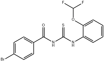 N-(4-bromobenzoyl)-N'-[2-(difluoromethoxy)phenyl]thiourea Struktur