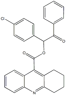 1-(4-chlorophenyl)-2-oxo-2-phenylethyl 1,2,3,4-tetrahydro-9-acridinecarboxylate Struktur