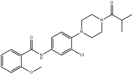 N-[3-chloro-4-(4-isobutyryl-1-piperazinyl)phenyl]-2-methoxybenzamide Struktur