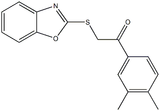 2-(1,3-benzoxazol-2-ylsulfanyl)-1-(3,4-dimethylphenyl)ethanone Struktur