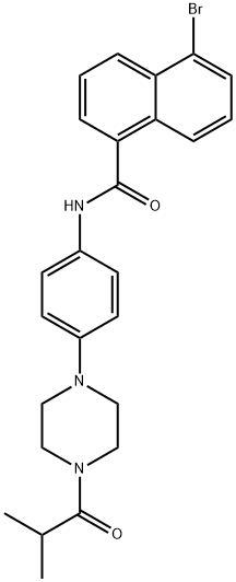 5-bromo-N-[4-(4-isobutyryl-1-piperazinyl)phenyl]-1-naphthamide Struktur