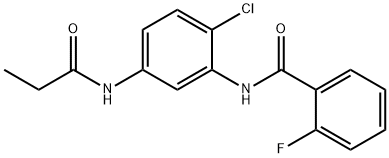 N-[2-chloro-5-(propionylamino)phenyl]-2-fluorobenzamide Struktur