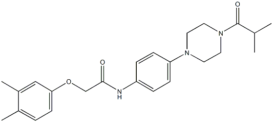 2-(3,4-dimethylphenoxy)-N-[4-(4-isobutyryl-1-piperazinyl)phenyl]acetamide Struktur