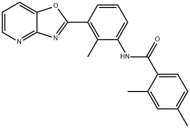 2,4-dimethyl-N-(2-methyl-3-[1,3]oxazolo[4,5-b]pyridin-2-ylphenyl)benzamide Struktur