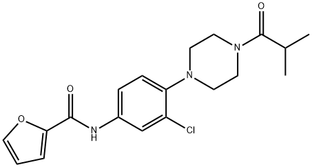 N-[3-chloro-4-(4-isobutyryl-1-piperazinyl)phenyl]-2-furamide Struktur