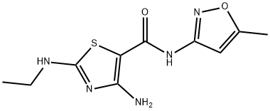 4-amino-2-(ethylamino)-N-(5-methyl-3-isoxazolyl)-1,3-thiazole-5-carboxamide Struktur