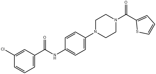 3-chloro-N-{4-[4-(2-thienylcarbonyl)-1-piperazinyl]phenyl}benzamide Struktur