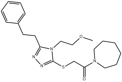 1-({[4-(2-methoxyethyl)-5-(2-phenylethyl)-4H-1,2,4-triazol-3-yl]sulfanyl}acetyl)azepane Struktur