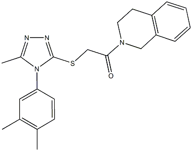 2-(3,4-dihydro-2(1H)-isoquinolinyl)-2-oxoethyl 4-(3,4-dimethylphenyl)-5-methyl-4H-1,2,4-triazol-3-yl sulfide Struktur