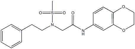 N-(2,3-dihydro-1,4-benzodioxin-6-yl)-2-[(methylsulfonyl)(2-phenylethyl)amino]acetamide Struktur