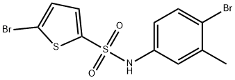 5-bromo-N-(4-bromo-3-methylphenyl)-2-thiophenesulfonamide Struktur