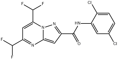 N-(2,5-dichlorophenyl)-5,7-bis(difluoromethyl)pyrazolo[1,5-a]pyrimidine-2-carboxamide Struktur