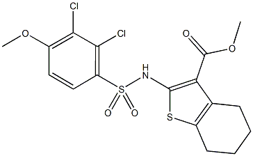 methyl 2-{[(2,3-dichloro-4-methoxyphenyl)sulfonyl]amino}-4,5,6,7-tetrahydro-1-benzothiophene-3-carboxylate Struktur