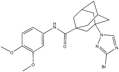 3-(3-bromo-1H-1,2,4-triazol-1-yl)-N-(3,4-dimethoxyphenyl)-1-adamantanecarboxamide Struktur