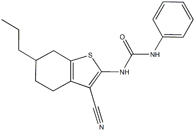 N-(3-cyano-6-propyl-4,5,6,7-tetrahydro-1-benzothien-2-yl)-N'-phenylurea Struktur