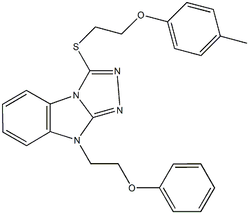 3-{[2-(4-methylphenoxy)ethyl]sulfanyl}-9-(2-phenoxyethyl)-9H-[1,2,4]triazolo[4,3-a]benzimidazole Struktur