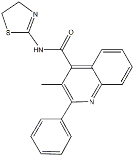 N-(4,5-dihydro-1,3-thiazol-2-yl)-3-methyl-2-phenyl-4-quinolinecarboxamide Struktur