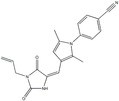 4-{3-[(1-allyl-2,5-dioxo-4-imidazolidinylidene)methyl]-2,5-dimethyl-1H-pyrrol-1-yl}benzonitrile Struktur