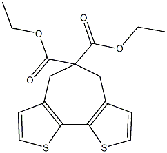 diethyl 4,6-dihydro-5H-thieno[3',2':6,7]cyclohepta[1,2-b]thiophene-5,5-dicarboxylate Struktur