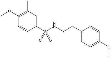 4-methoxy-N-[2-(4-methoxyphenyl)ethyl]-3-methylbenzenesulfonamide Struktur