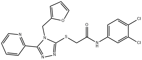 N-(3,4-dichlorophenyl)-2-{[4-(2-furylmethyl)-5-(2-pyridinyl)-4H-1,2,4-triazol-3-yl]sulfanyl}acetamide Struktur