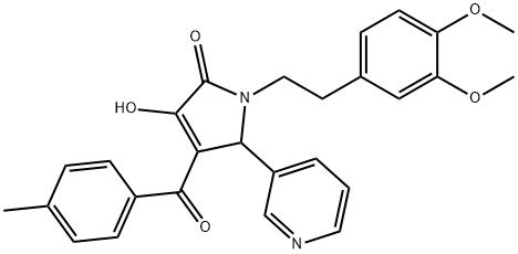 1-[2-(3,4-dimethoxyphenyl)ethyl]-3-hydroxy-4-(4-methylbenzoyl)-5-(3-pyridinyl)-1,5-dihydro-2H-pyrrol-2-one Struktur