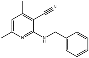 2-(benzylamino)-4,6-dimethylnicotinonitrile Struktur