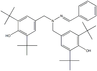 benzaldehyde bis(3,5-ditert-butyl-4-hydroxybenzyl)hydrazone Struktur