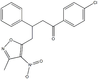 1-(4-chlorophenyl)-4-{4-nitro-3-methyl-5-isoxazolyl}-3-phenyl-1-butanone Struktur