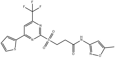 N-(5-methyl-3-isoxazolyl)-3-{[4-(2-thienyl)-6-(trifluoromethyl)-2-pyrimidinyl]sulfonyl}propanamide Structure