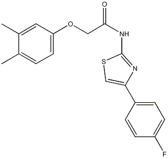 2-(3,4-dimethylphenoxy)-N-[4-(4-fluorophenyl)-1,3-thiazol-2-yl]acetamide Struktur