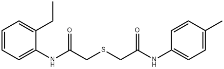 2-{[2-(2-ethylanilino)-2-oxoethyl]sulfanyl}-N-(4-methylphenyl)acetamide Struktur