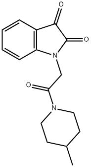 1-[2-(4-methyl-1-piperidinyl)-2-oxoethyl]-1H-indole-2,3-dione Struktur