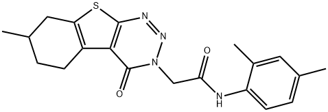 N-(2,4-dimethylphenyl)-2-(7-methyl-4-oxo-5,6,7,8-tetrahydro[1]benzothieno[2,3-d][1,2,3]triazin-3(4H)-yl)acetamide Struktur