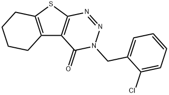 3-(2-chlorobenzyl)-5,6,7,8-tetrahydro[1]benzothieno[2,3-d][1,2,3]triazin-4(3H)-one Struktur