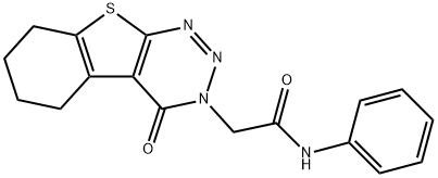 2-(4-oxo-5,6,7,8-tetrahydro[1]benzothieno[2,3-d][1,2,3]triazin-3(4H)-yl)-N-phenylacetamide Struktur