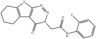 N-(2-fluorophenyl)-2-(4-oxo-5,6,7,8-tetrahydro[1]benzothieno[2,3-d][1,2,3]triazin-3(4H)-yl)acetamide Struktur