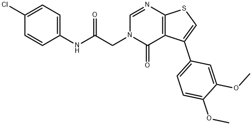 N-(4-chlorophenyl)-2-(5-(3,4-dimethoxyphenyl)-4-oxothieno[2,3-d]pyrimidin-3(4H)-yl)acetamide Struktur