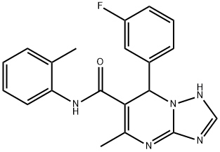 7-(3-fluorophenyl)-5-methyl-N-(2-methylphenyl)-4,7-dihydro[1,2,4]triazolo[1,5-a]pyrimidine-6-carboxamide Struktur