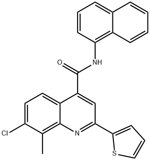 7-chloro-8-methyl-N-(1-naphthyl)-2-(2-thienyl)-4-quinolinecarboxamide Struktur