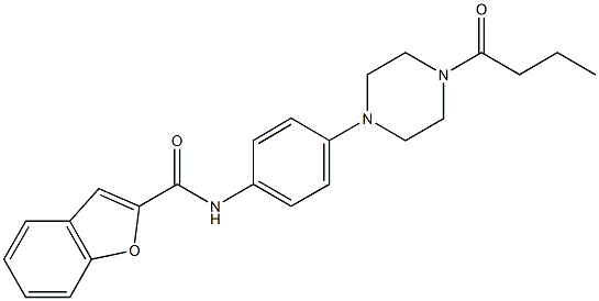 N-[4-(4-butyryl-1-piperazinyl)phenyl]-1-benzofuran-2-carboxamide Struktur