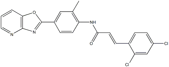 3-(2,4-dichlorophenyl)-N-(2-methyl-4-[1,3]oxazolo[4,5-b]pyridin-2-ylphenyl)acrylamide Struktur