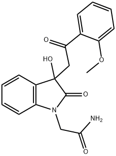 2-{3-hydroxy-3-[2-(2-methoxyphenyl)-2-oxoethyl]-2-oxo-2,3-dihydro-1H-indol-1-yl}acetamide Struktur