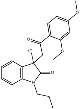 3-[2-(2,4-dimethoxyphenyl)-2-oxoethyl]-3-hydroxy-1-propyl-1,3-dihydro-2H-indol-2-one Struktur