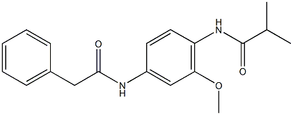 N-{2-methoxy-4-[(phenylacetyl)amino]phenyl}-2-methylpropanamide Struktur