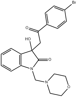 3-[2-(4-bromophenyl)-2-oxoethyl]-3-hydroxy-1-(4-morpholinylmethyl)-1,3-dihydro-2H-indol-2-one Struktur